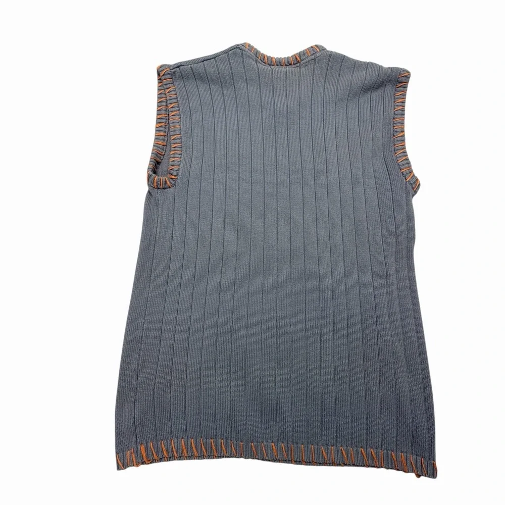 Nike Air Jordan Argyle Sweater Vest Mens Gray Orange V Neck Jumpman Golf Size L